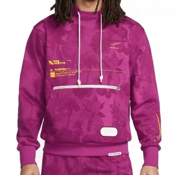 Nike Dri-FIT Standard Issue Basketball Pullover Hoodie Cactus Flower Purple - Picture 1 of 16